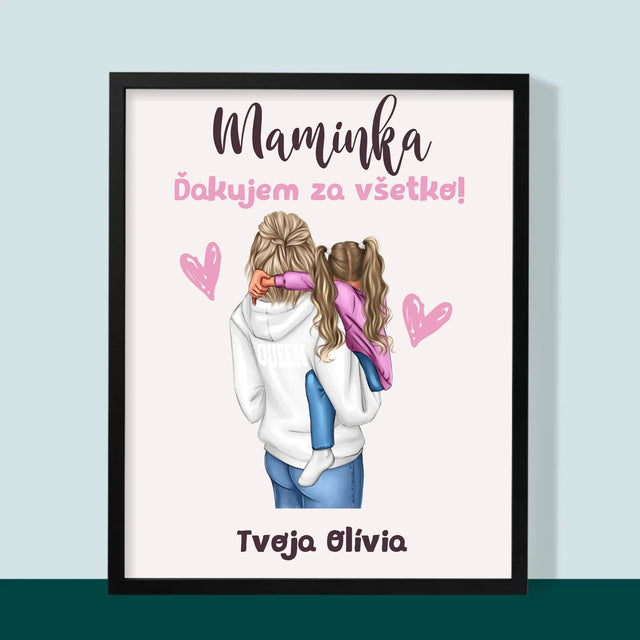 Tvorenie Postavy: Mama S Dieťaťom - Zarámováná Tlač 30X40 (Vertikálne)