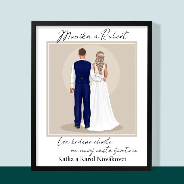 Tvorenie Postavy: Mladomanželia - Zarámováná Tlač 30X40 (Vertikálne)