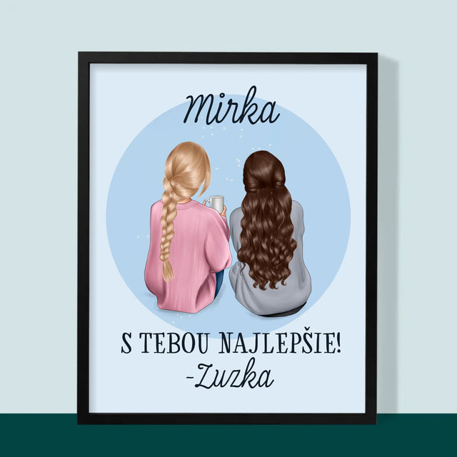 Tvorenie Postavy: Priateľky - Zarámováná Tlač 30X40 (Vertikálne)