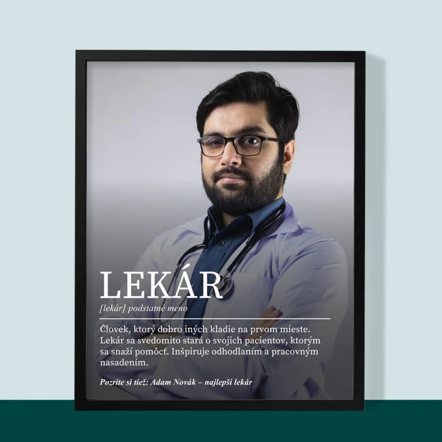 Fotografia A Podpis: Lekár Definícia - Zarámováná Tlač 30X40 (Vertikálne)