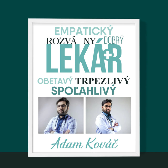 Fotokoláž: Lekár Črty - Zarámováná Tlač 30X40 (Vertikálne)