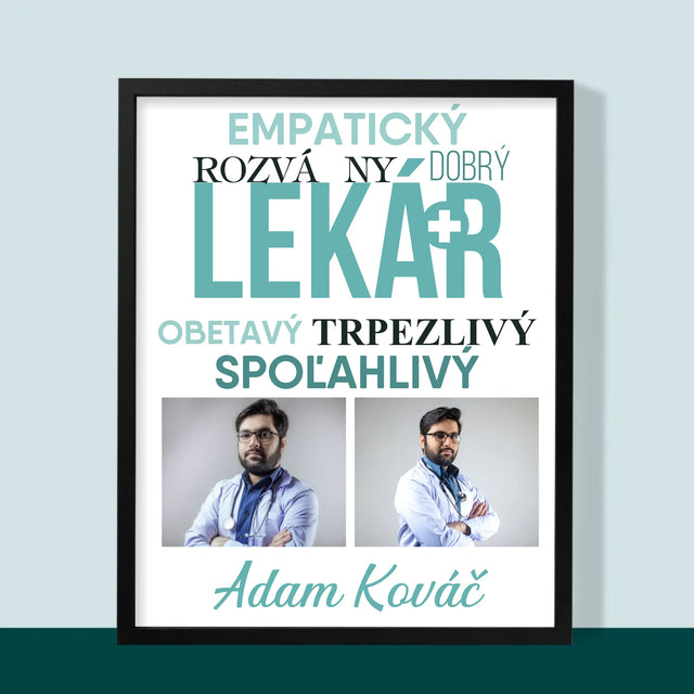 Fotokoláž: Lekár Črty - Zarámováná Tlač 30X40 (Vertikálne)