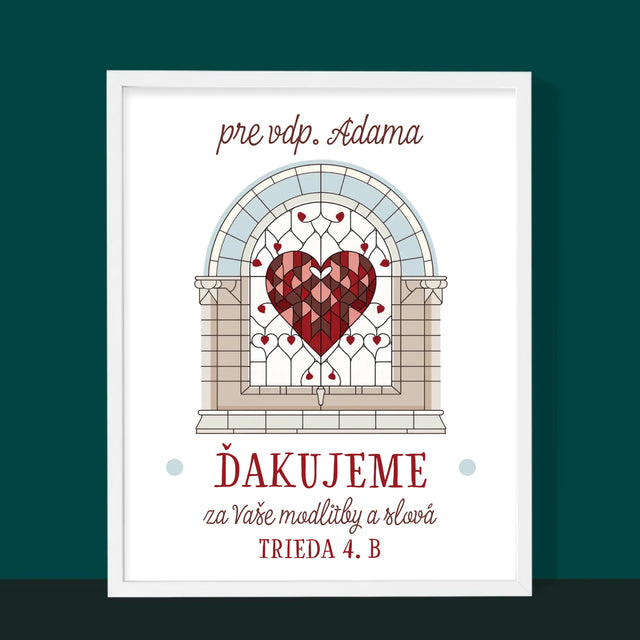 Meno A Podpis: Ďakujeme Za Vaše Modlitby - Zarámováná Tlač 30X40 (Vertikálne)