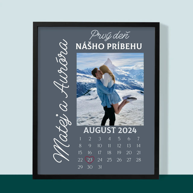 Fotografia A Podpis: Prvý Deň Nášho Príbehu - Zarámováná Tlač 30X40 (Vertikálne)