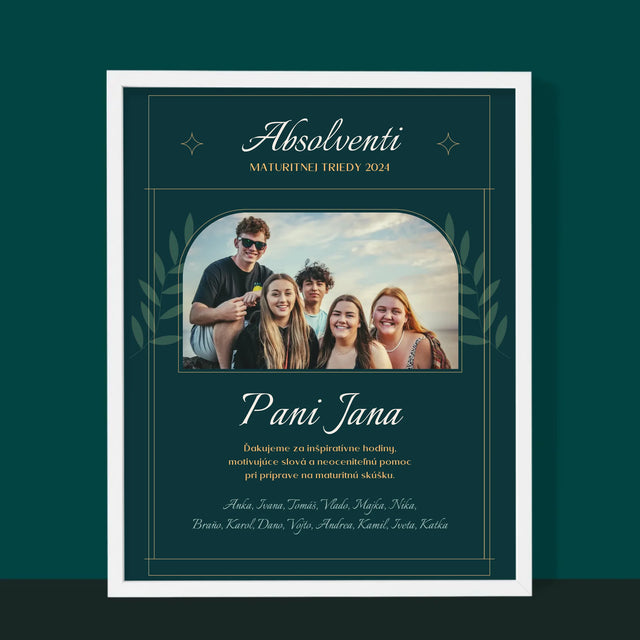 Monogram: Učiteľ Ďakujeme - Zarámováná Tlač 30X40 (Vertikálne)