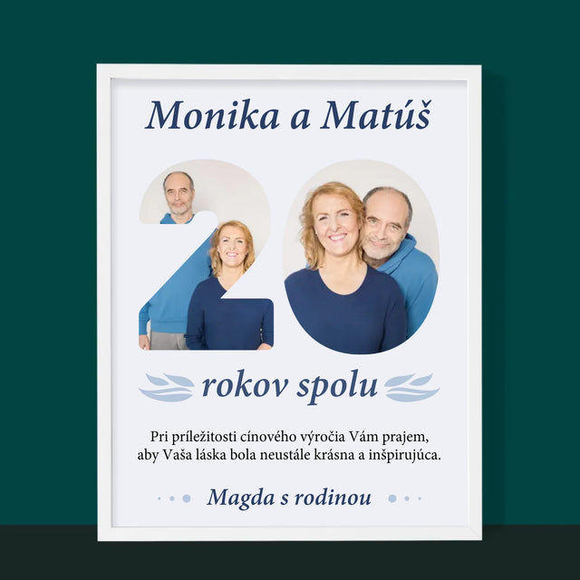 Slovo Z Fotografií: 20 Rokov Spolu - Zarámováná Tlač 30X40 (Vertikálne)