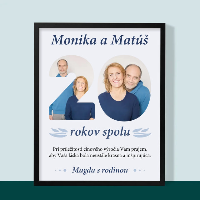 Slovo Z Fotografií: 20 Rokov Spolu - Zarámováná Tlač 30X40 (Vertikálne)