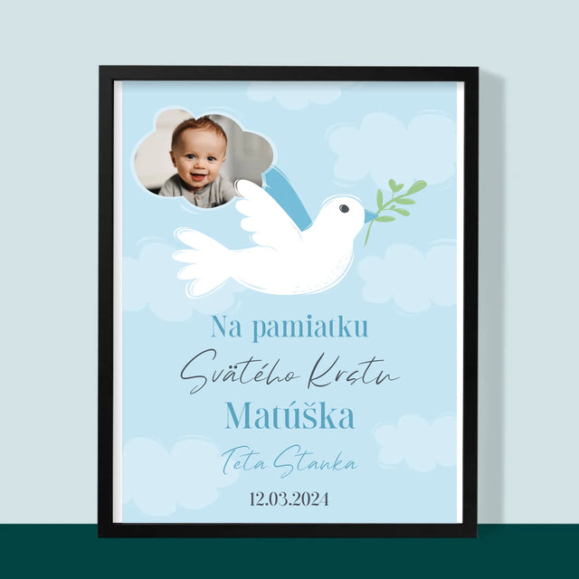 Fotografia A Podpis: Pamiatka Krstu Holubica  - Zarámováná Tlač 30X40 (Vertikálne)