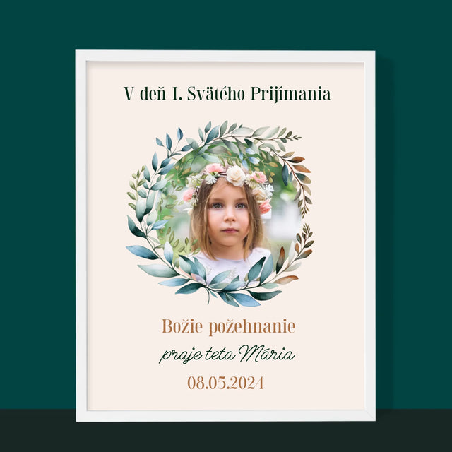 Fotografia A Podpis: V Deň I. Svätého Prijímania - Zarámováná Tlač 30X40 (Vertikálne)