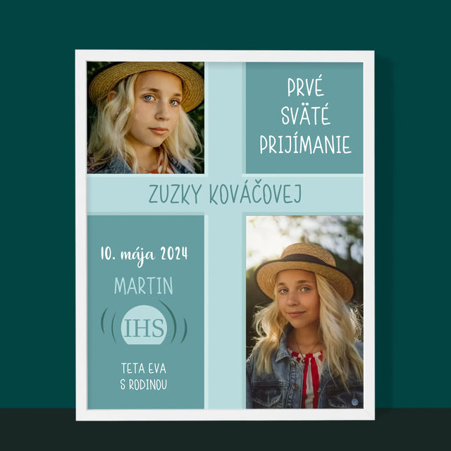 Fotokoláž: Prvé Sväté Prijímanie - Zarámováná Tlač 30X40 (Vertikálne)