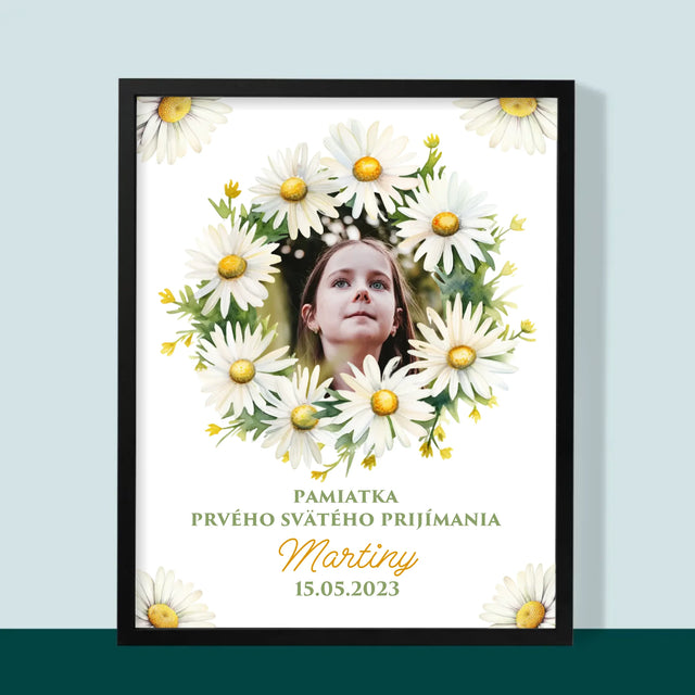 Fotografia A Podpis: Pamiatka 1. Sv Prijímania Sedmokrásky - Zarámováná Tlač 30X40 (Vertikálne)