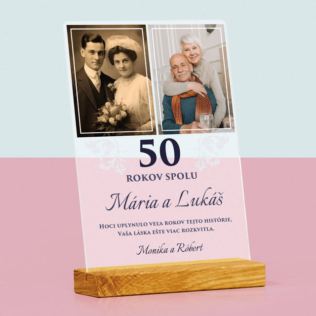 Fotokoláž: Spolu Už Roky - Tlač Na Akrylové Sklo (Vertikálne)