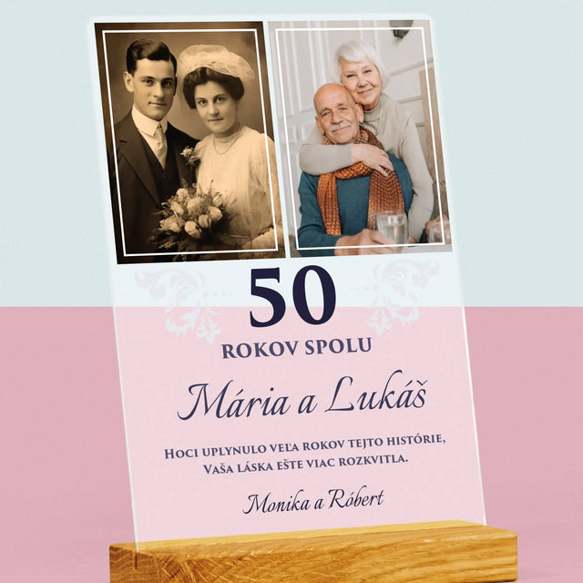 Fotokoláž: Spolu Už Roky - Tlač Na Akrylové Sklo (Vertikálne)