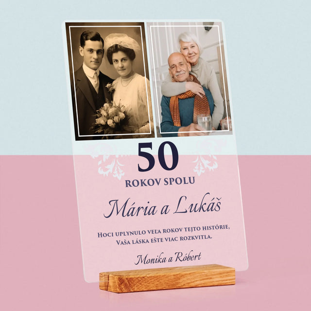 Fotokoláž: Spolu Už Roky - Tlač Na Akrylové Sklo (Vertikálne)