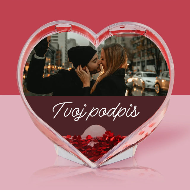 Fotografia A Podpis: Tvoja Fotografia A Podpis - Snehová Guľa - Srdce