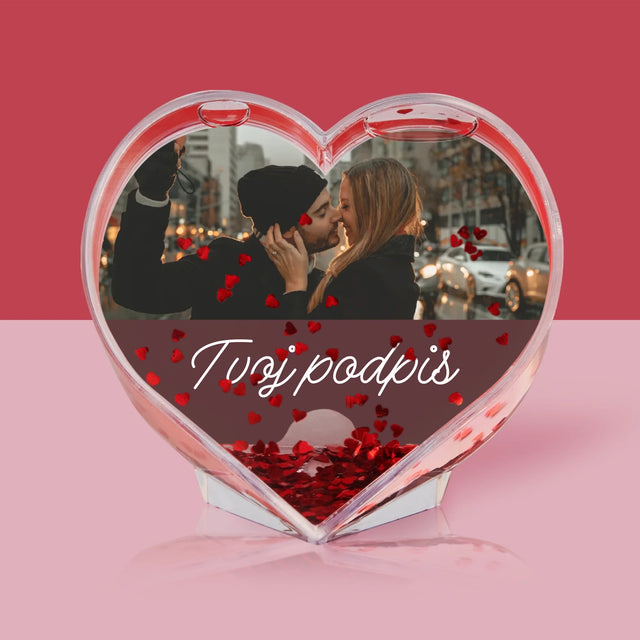 Fotografia A Podpis: Tvoja Fotografia A Podpis - Snehová Guľa - Srdce