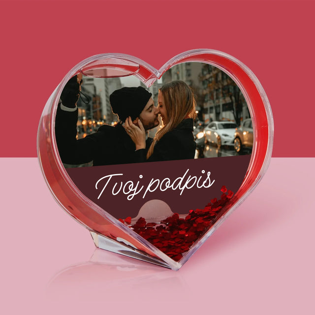 Fotografia A Podpis: Tvoja Fotografia A Podpis - Snehová Guľa - Srdce