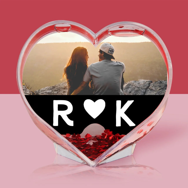 Fotokoláž: Monogramy Lásky S Fotografiami - Snehová Guľa - Srdce