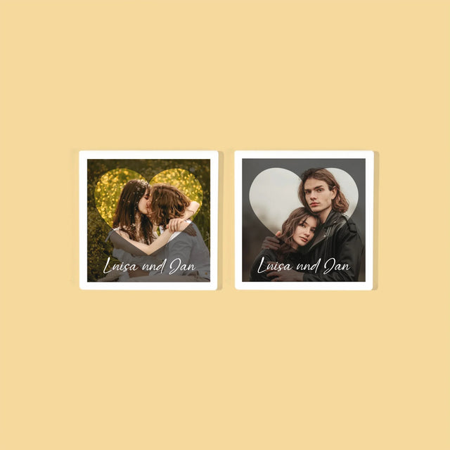 Zdjęcie i Podpis: Zakochani Serce - Podkładki Pod Kubki | DE