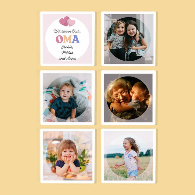 Fotokolaż: Kocham Cię Babciu - Podkładki Pod Kubki | DE