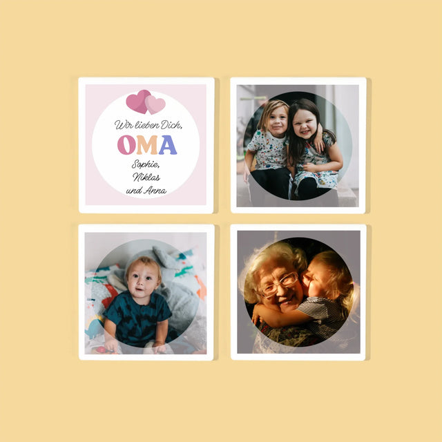 Fotokolaż: Kocham Cię Babciu - Podkładki Pod Kubki | DE