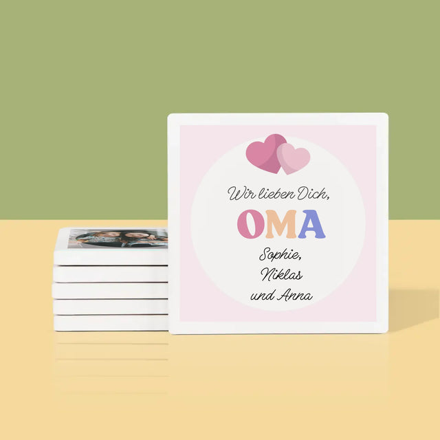 Fotokolaż: Kocham Cię Babciu - Podkładki Pod Kubki | DE