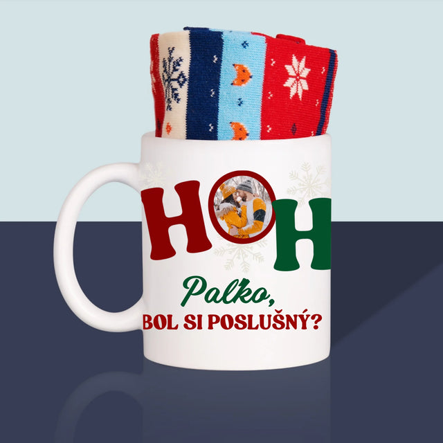 Fotokoláž: Ho Ho Ho - Zimné Ponožky V Hrnčeku