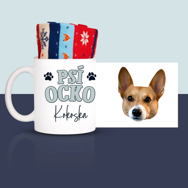Slovo Z Fotografií: Psí Ocko - Zimné Ponožky V Hrnčeku