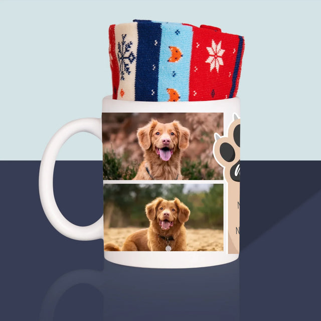 Fotokoláž: Najlepší Pes - Zimné Ponožky V Hrnčeku