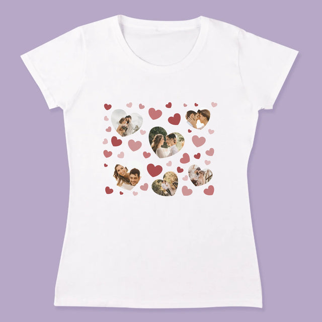 Fotokoláž: Srdce Fotografie - Tričká Pre Pár