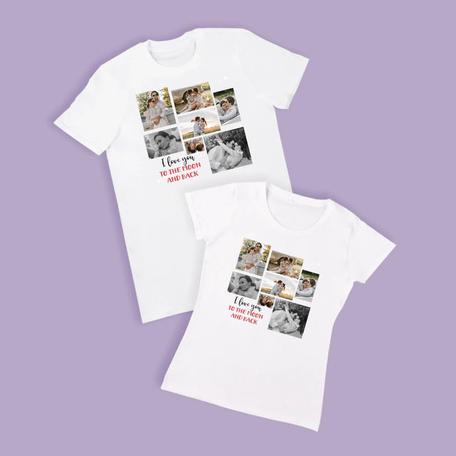 Fotokoláž: To The Moon And Back - Tričká Pre Pár