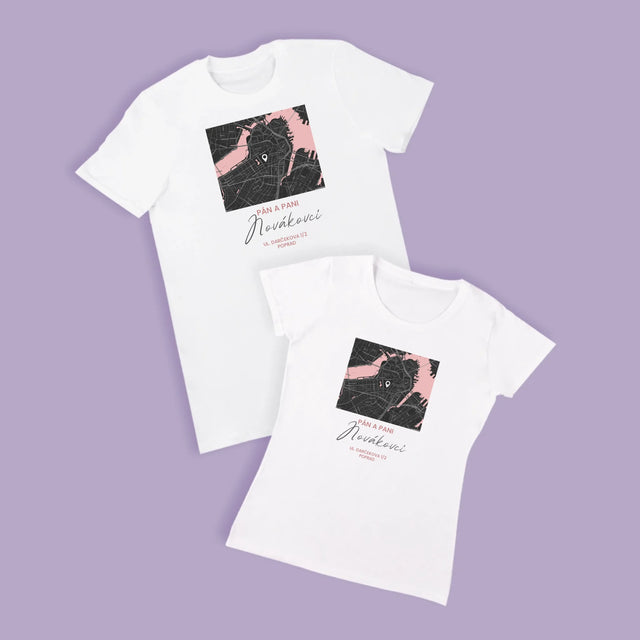 Mapa Mesta: Mapa Mesta: Pán A Pani - Tričká Pre Pár