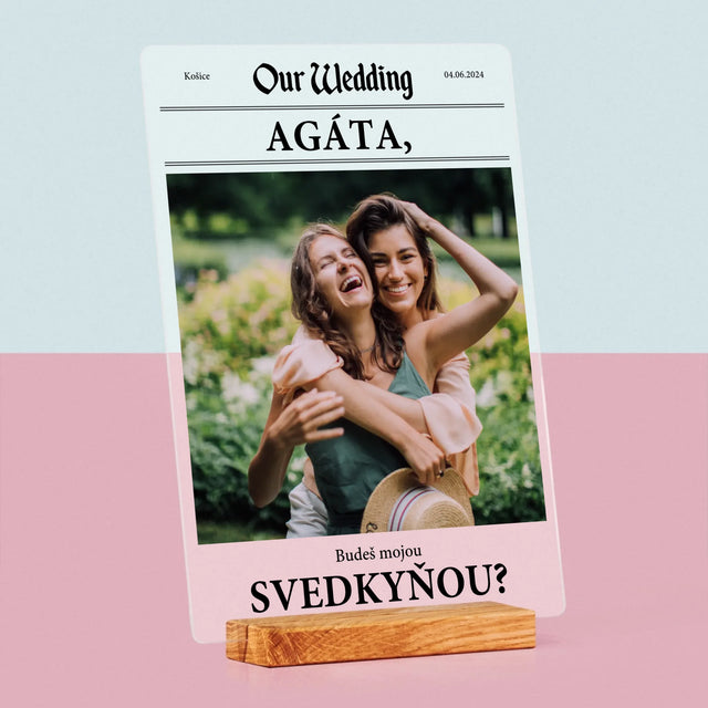 Fotografia A Podpis: Vysnívaná Svedkyňa - Tlač Na Akrylové Sklo 