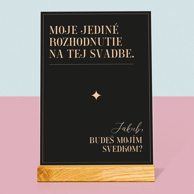 Meno A Podpis: Moje Jediné Rozhodnutie - Tlač Na Akrylové Sklo 