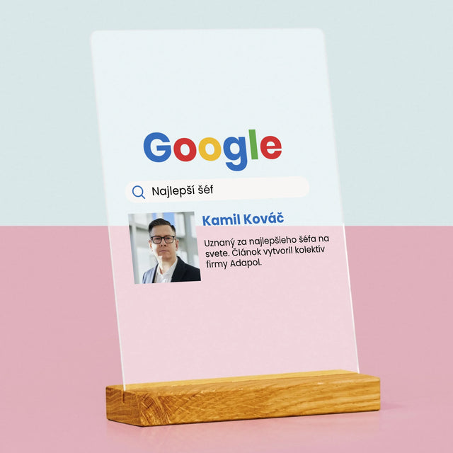 Fotografia A Podpis: Najlepší Šéf Výsledky Google - Tlač Na Akrylové Sklo 