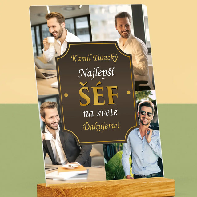 Fotokoláž: Najlepší Šéf Na Svete - Tlač Na Akrylové Sklo 