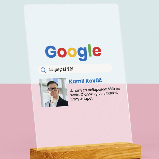 Fotografia A Podpis: Najlepší Šéf Výsledky Google - Tlač Na Akrylové Sklo 