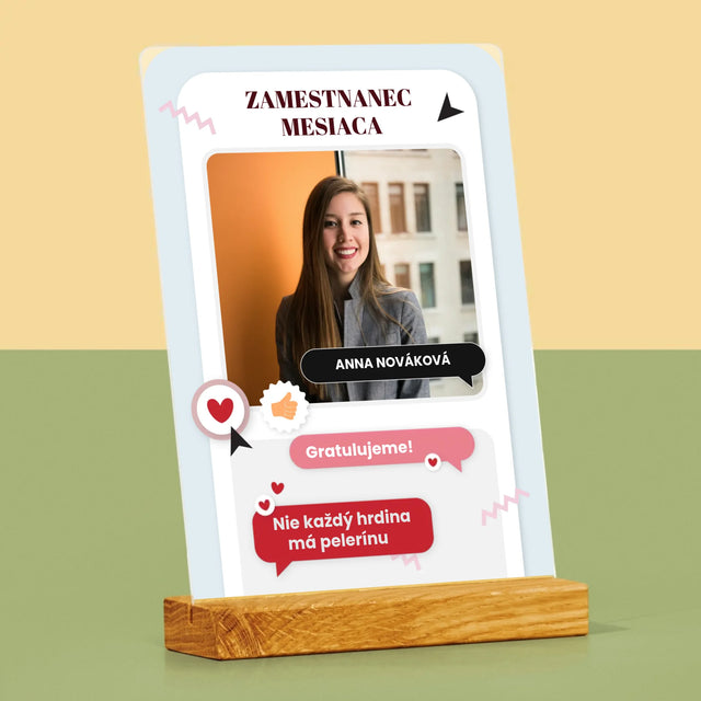 Fotografia A Podpis: Zamestnanec Mesiaca - Tlač Na Akrylové Sklo 