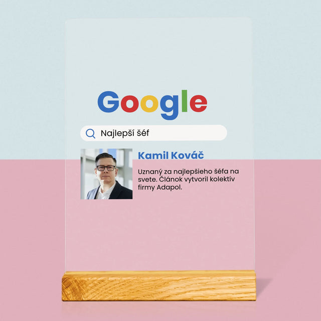 Fotografia A Podpis: Najlepší Šéf Výsledky Google - Tlač Na Akrylové Sklo 