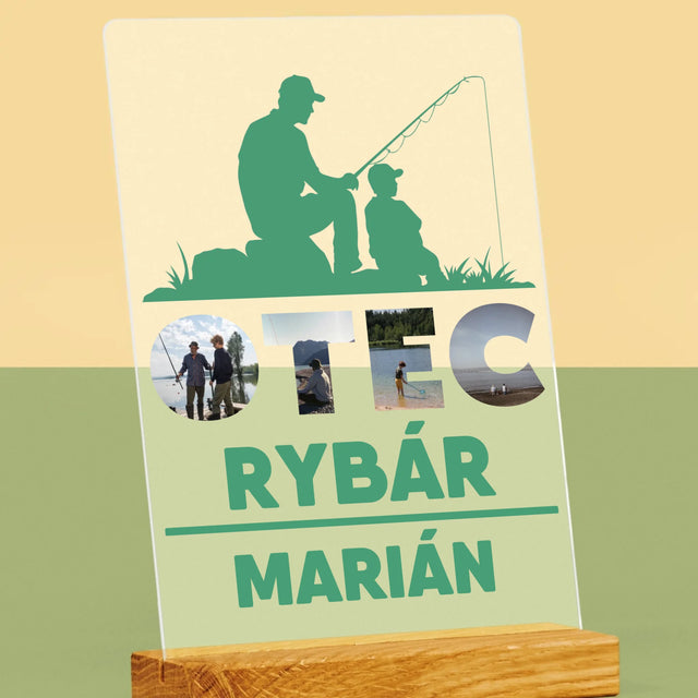 Slovo Z Fotografií: Otec Rybár - Tlač Na Akrylové Sklo 