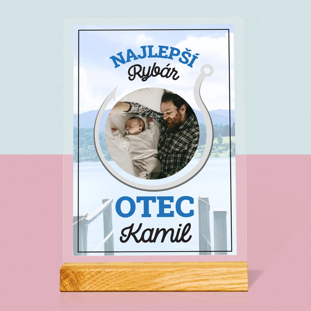 Fotografia A Podpis: Najlepší Rybár Otec - Tlač Na Akrylové Sklo 