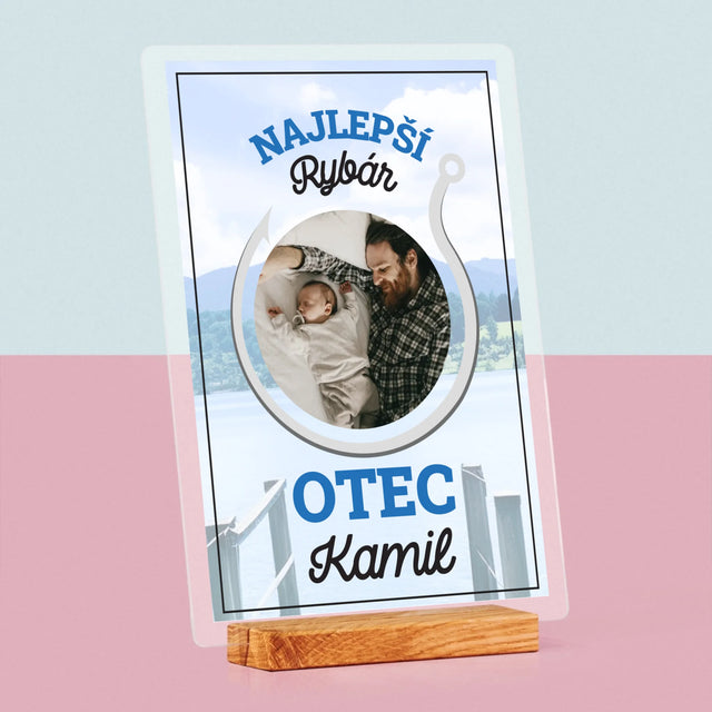 Fotografia A Podpis: Najlepší Rybár Otec - Tlač Na Akrylové Sklo 