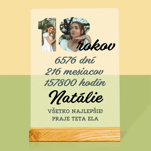 Slovo Z Fotografií: 18 Rokov Odpočítavanie - Tlač Na Akrylové Sklo 