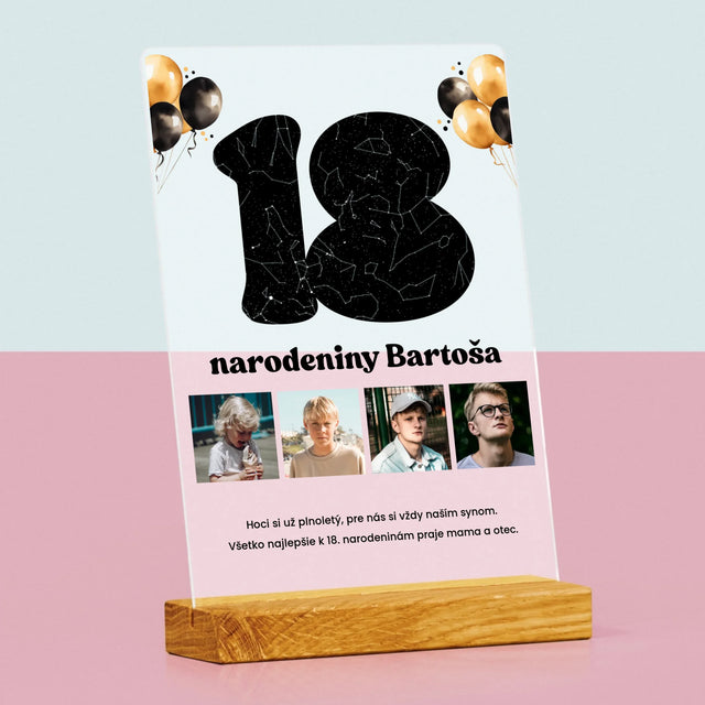 Mapa Hviezd: 18. Narodeniny Hviezdy S Prianím - Tlač Na Akrylové Sklo 