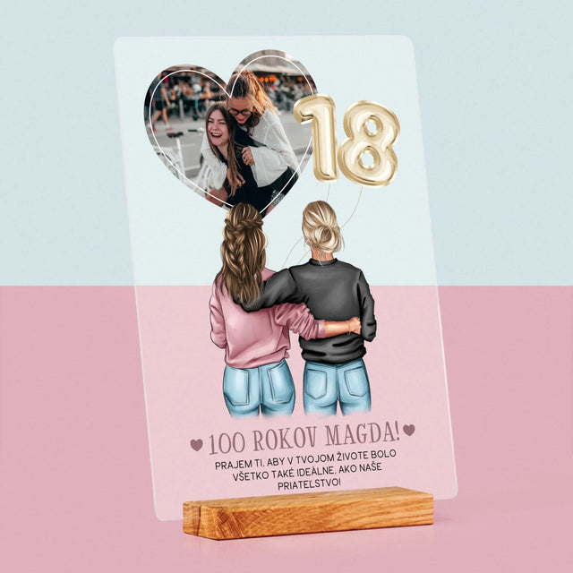 Tvorenie Postavy: Priateľky 18. Narodeniny - Tlač Na Akrylové Sklo 