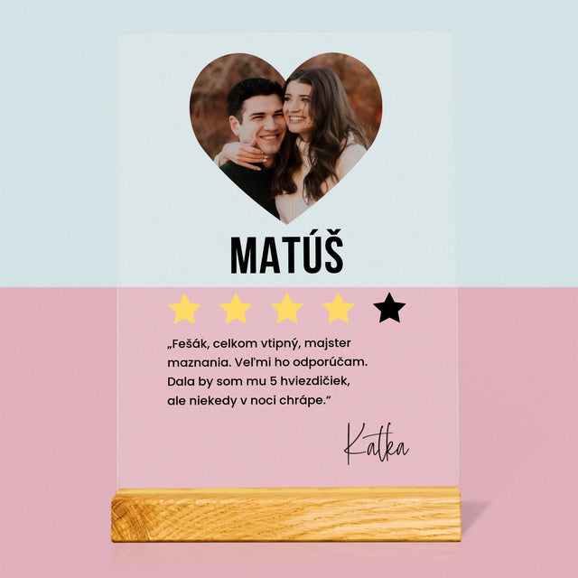 Fotografia A Podpis: Najlepší Priateľ Odporúčam - Tlač Na Akrylové Sklo 