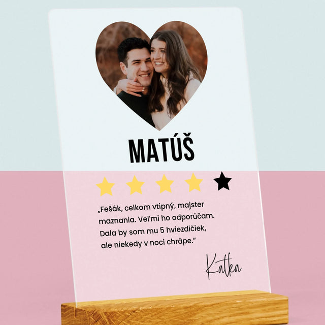 Fotografia A Podpis: Najlepší Priateľ Odporúčam - Tlač Na Akrylové Sklo 