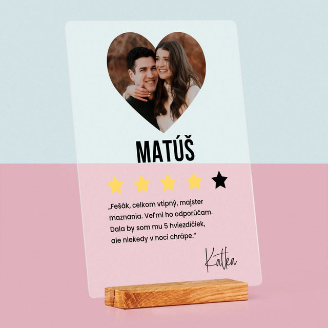 Fotografia A Podpis: Najlepší Priateľ Odporúčam - Tlač Na Akrylové Sklo 