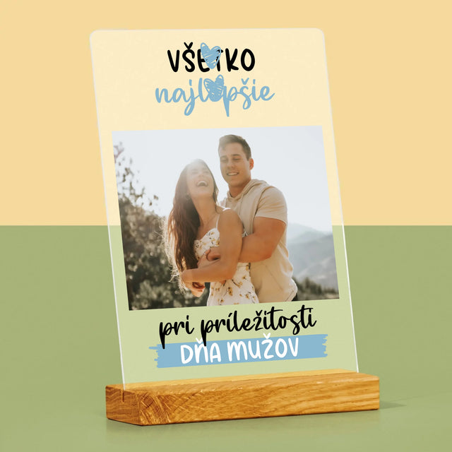 Fotografia A Podpis: Všetko Najlepšiu K Dňu Mužov - Tlač Na Akrylové Sklo 
