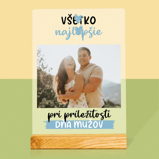 Fotografia A Podpis: Všetko Najlepšiu K Dňu Mužov - Tlač Na Akrylové Sklo 